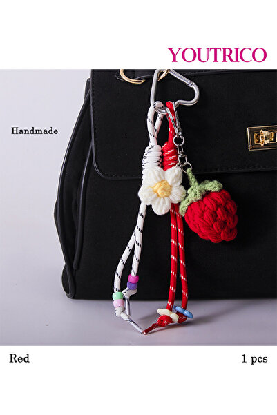 Youtrico سلسلة مفاتيح مضفرة فاخرة - حقيبة يدوية عتيقة مع حبل (قطعة واحدة)