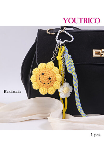 Youtrico سلسلة مفاتيح مضفرة فاخرة - حقيبة يدوية عتيقة مع حبل (قطعة واحدة)