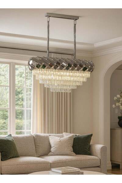HAMER European Style Modern Silver Crystal Chandelier E14*10L, 80x30 cm