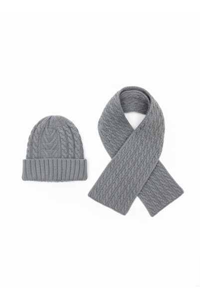 derikem Men's Wool Winter Knitted Beanie Scarf Two-Piece Set