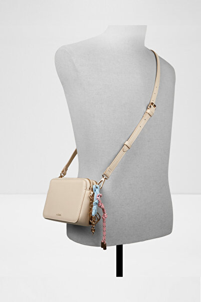 Aldo Ddemi - Women's Small Size Ecru Two-Compartment Detachable Adjustable Crossbody Bag