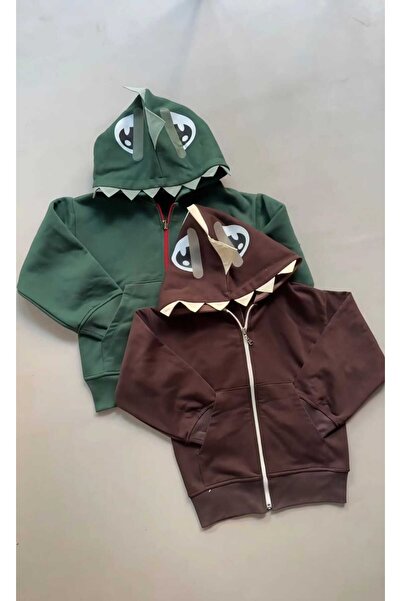 Classio Kids Boys' Three-Ply Dino Hoodie Sweat/Hoody