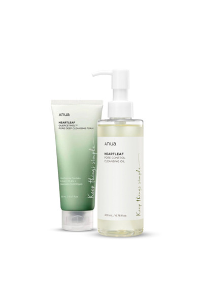 ANUA Anoa Heartleaf Deep Pore Cleansing Foaming Set (150ml + Heartleaf Oil Cleanser 200ml)