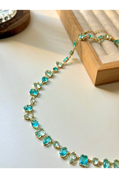 YOUES JEWELRY Çelik Dönmeyen Gema Kolye Zirkon Taşlı Kadın Kolye