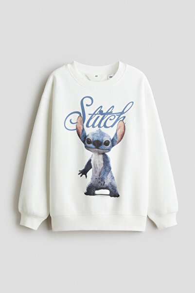 H&M Baskı Motifli Oversize Sweatshirt