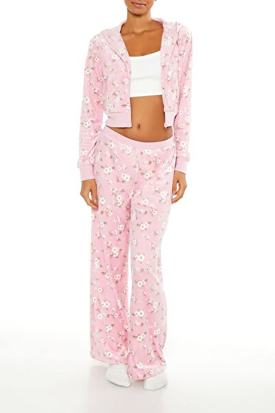 Forever 21 Çiçek Desenli Wide-Leg Pijama Altı