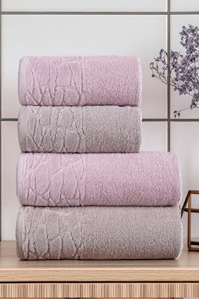 Miss Paris Home Leopard 4-Piece Bath and Hair Towel Set - Turkish Bath Set |   Soft, Quick-Drying and Durable