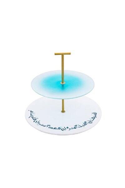 LA MESA Cake Stand 2 Tiers Aqua