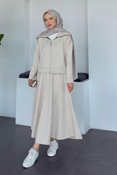 Hazamoda Set fustă Maya Stone Bej