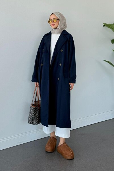 Hazamoda Ветровка Тренч кожух тъмносин