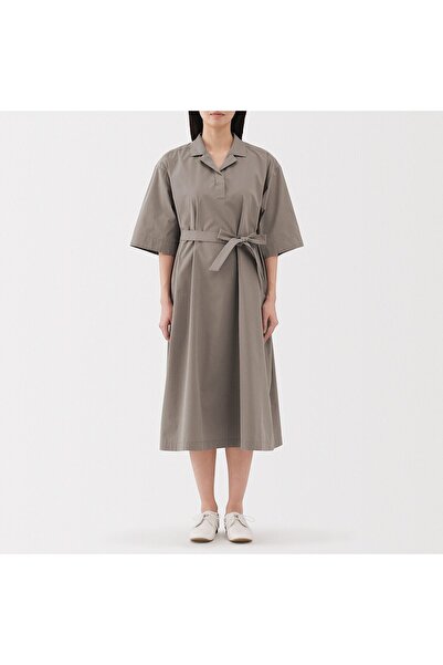 Muji Quick Dry Broadcloth 3/4 Sleeve Dress