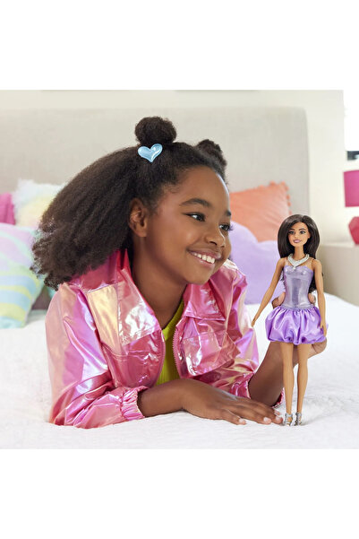 Barbie Fashionistas Brunette Doll with Purple Dress