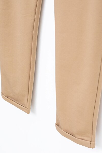 Cansın Mini Brown Double Leg Lace-Up Waistband Boys' Fabric Trousers 22679