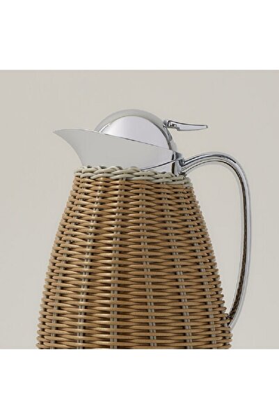 ORIAN Steel Vacuum Flask Rattan Design Brown 1L