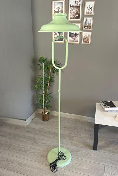 Bamyum Mint Lambader Modern Dekoratif Metal Oturma Odası Çalışma Odası Zemin Lambası