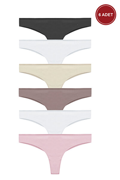 koza iç giyim Chiloți brazilieni din bumbac pentru femei, pachet de 6