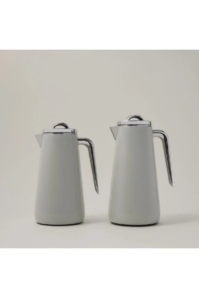 Dallaty Eve set of 2 steel vacuum flask grey & chrome