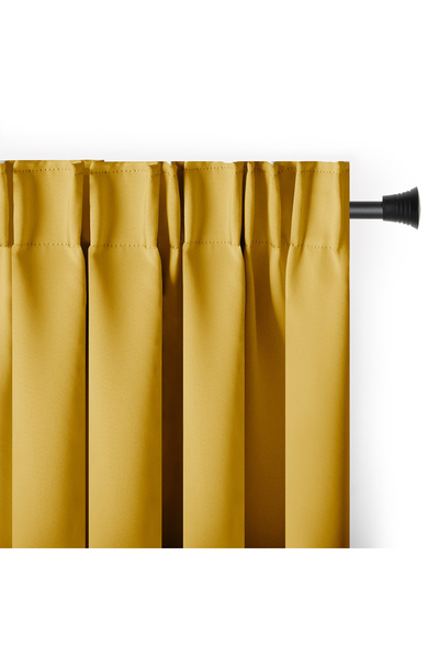 Amelia Home Blackout curtain with classic style drapery, Juliette, density 230 g/m2, 140x245 cm, yellow