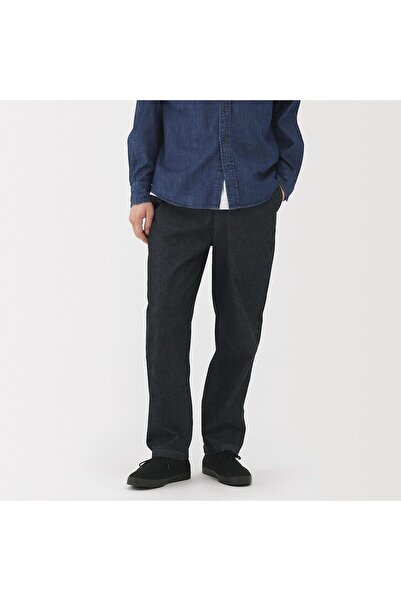 Muji Washed Denim Easy Pants (Indigo)