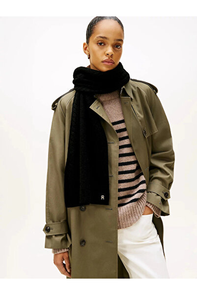 Tommy Hilfiger TH Elevated Chic Yumuşak Kadın Siyah Eşarp AW0AW17788BDS