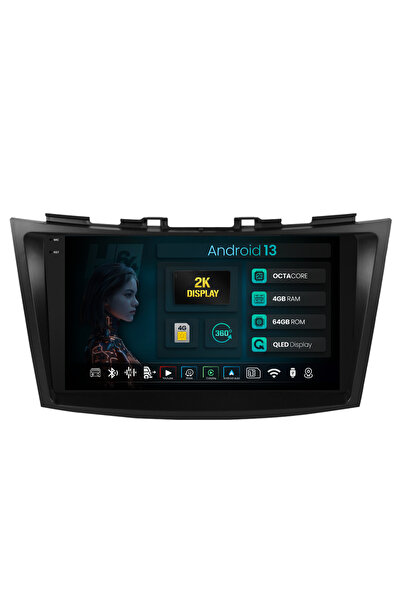 HUB64 Navigatie 2K Suzuki Swift (2011-2017), 4GB RAM, Octacore, Slot Sim 4G