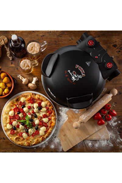 ARIETE Electric pizza oven 0917/00, 1200W, 32 cm, 400C, 5 levels, Stone plate, Non-stick, Black