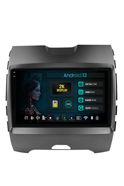 HUB64 Navigatie 2K Ford Edge (2016-2021), 4GB RAM, Octacore, Slot Sim 4G