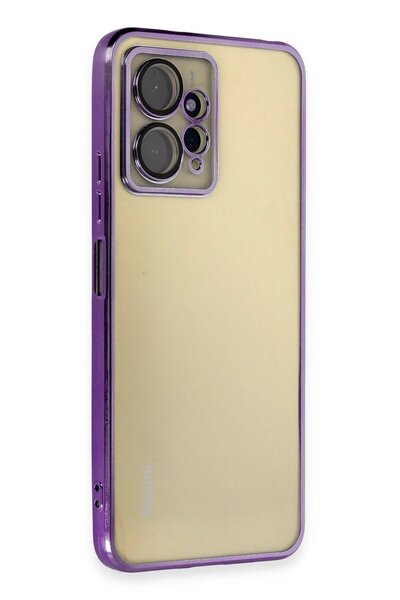 Najmaddin حافظة هاتف Xiaomi Redmi Note 12 4G من السيليكون مع عدسة - أرجواني-(5796) - VOANFD6789-6639