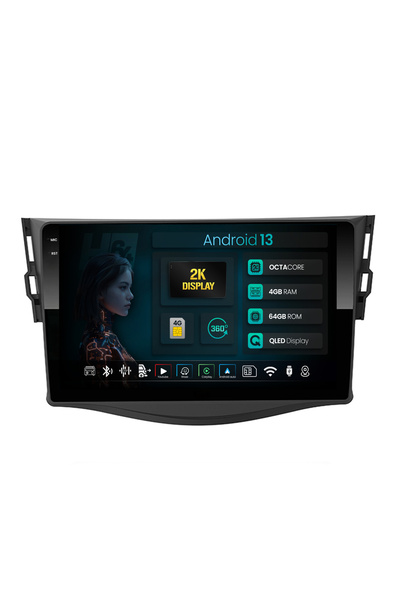 HUB64 Navigatie 2K Toyota RAV4 (2006-2013), 4GB RAM, Octacore, Slot Sim 4G