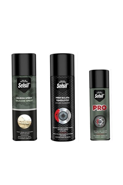 Selsil silikon sprey 500ml, Pas Sökücü 200ml, Fren Balata spreyi 500ml