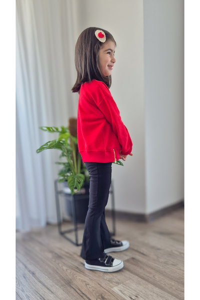 BALKABAĞI Follow Your Heart Skirt Zippered Sweat Slit Leggings Girls' Set