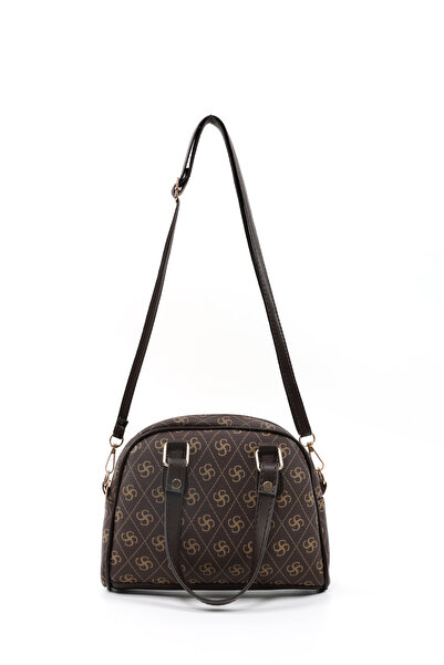 SHAKA Monogram Baskılı Kahverengi Shk205 Suni Deri Fermuarlı Tek Bölmeli Ayar...