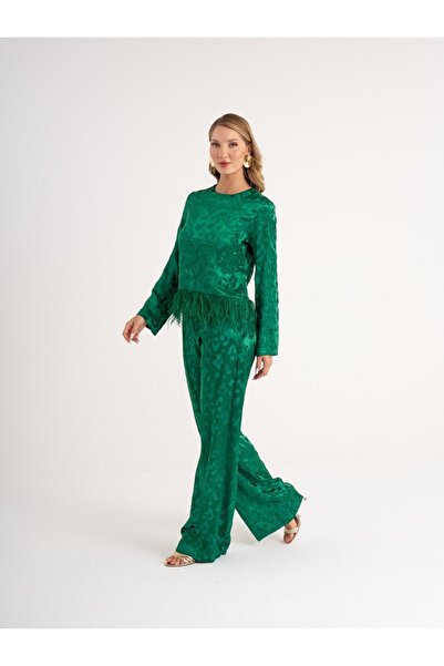 SERPİL Jakarlı Desenli Şık İkili Takım37346