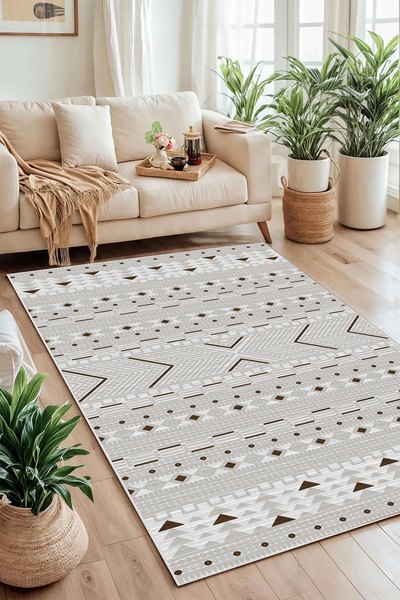 df home Salon Halısı Mutfak halısı Yolluk Geometrik İskandinav Eskitmeli Diji...