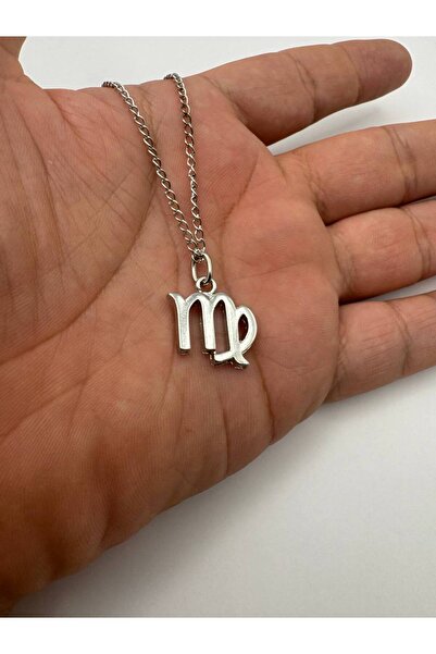 Herşey Nota Virgo Symbol Necklace – Unisex Astrological Design with 60 cm Chain, Zinc Plated