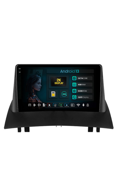 HUB64 Navigatie 2K Renault Megane 2 (2002-2009), 4GB RAM, Octacore, Slot Sim 4G