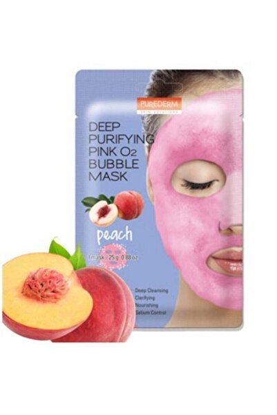 Purederm قناع الفقاعات الوردي المنقي العميق أونصة، لون الخوخ