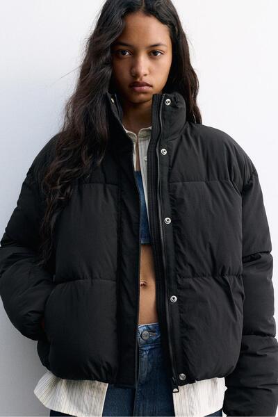 Pull & Bear Dik yakalı şişme mont