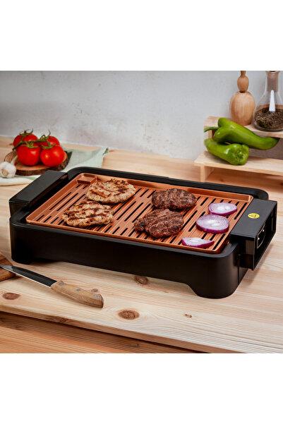 Voltz Smokeless grill Oliver OV51015L, 1500W, 37x24 cm, Non-stick coating, Black/Orange