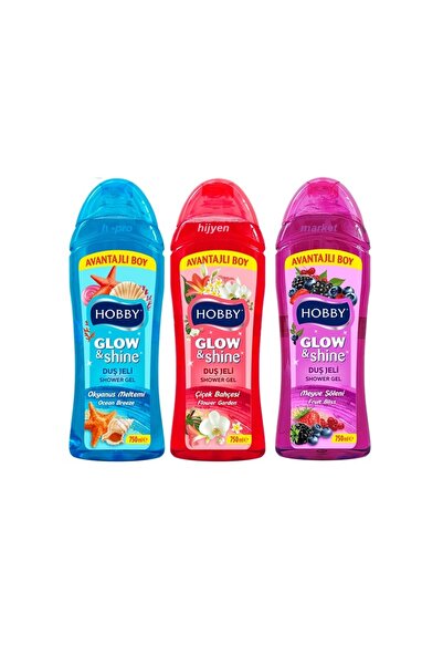 Hobby DUŞ JELLERİ ÇİÇEK BAHÇESİ, MEYVE ŞÖLENİ, OKYANU, 750 ML X 3 ADET