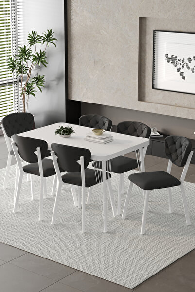 BY ORHAN GÜZEL Mutfak Masası Takımı Elma Serisi 6 Sandalyeli