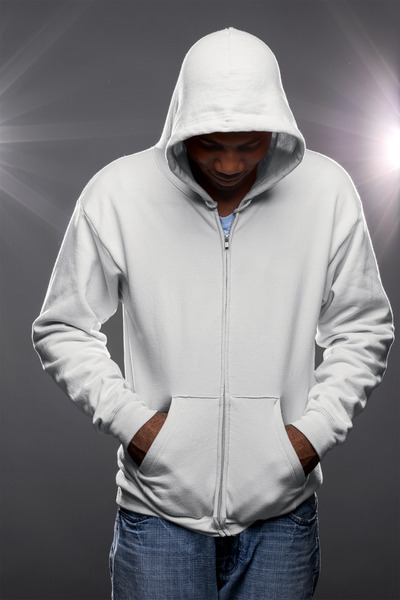 MAGORS Unprinted Zip-Up Cotton Long Sleeve Ribbed 3-Ply Hooded Winter Sweatshirt