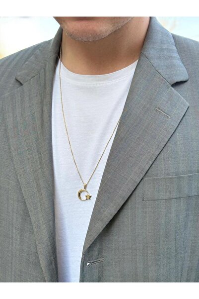 Yener Mücevher Ay Yıldız Altın Kolye Ucu