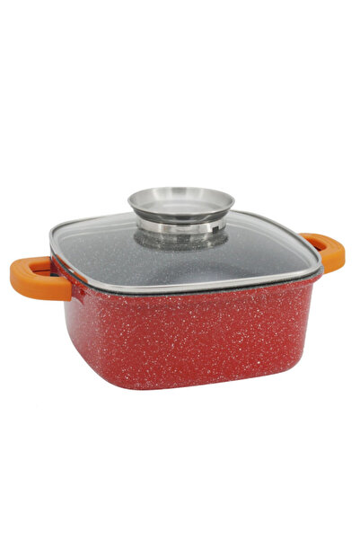 Voltz Oală cu dozator de grăsime V54323B24A, acoperire cu granit, 4,5 litri, 24 cm, inducție, roșu