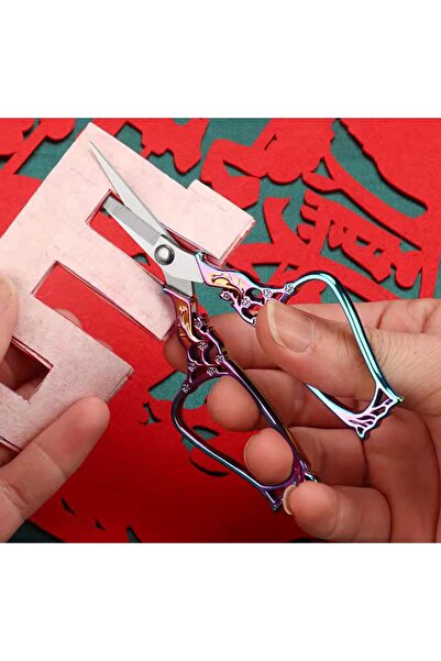 iğne izi Promise Engagement Scissors, Ribbon Opening Special Day Ceremony Sewing Embroidery Scissors Silver