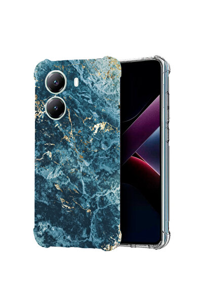 bestcase Carcasă spate antișoc pentru Poco X7 Pro 5G, marmură - verde și auri...