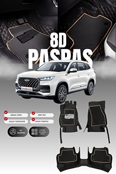 stiloto سجادة أرضية للسيارة من الجلد 8D لسيارة شيري تيجو 8 برو ماكس (2022 وما...