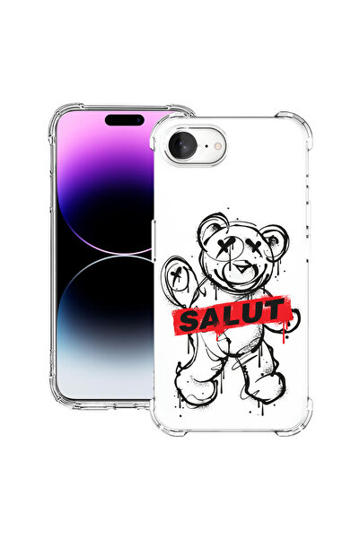 bestcase Αντικραδασμική θήκη πλάτης για Apple iPhone 16e, Teddy Bear Salut, 1...