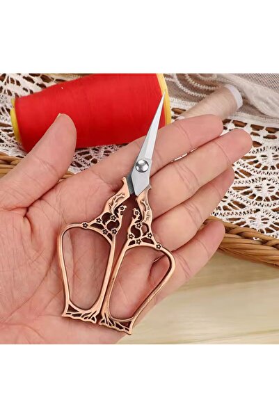 iğne izi Promise Scissors, Ribbon Opening Special Occasion Ceremony Sewing Embroidery Scissors Copper