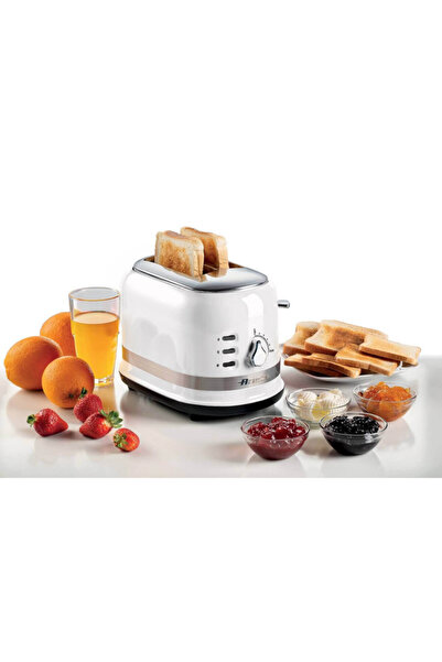ARIETE Bread toaster MODERNA 0149/01, 815W, 2 slices, 3 functions, 6 levels, Removable tray, White